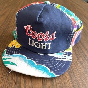 Vintage Coors Light Beer Hat Cap Made in USA Floral